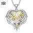 Original Design Angel Wings Embellished with Crystals from Swarovski Heart Shape Pendant Necklace Jewelry Valentine's Gift - 200000162 AB Color / United States / 40cm Find Epic Store