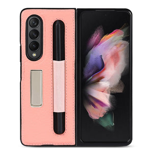 Genuine Leather for Galaxy Z Fold 3 5G W22 Case With S Pen Protective Cover For Samsung Galaxy Z Fold3 Case with Phone holder - 0 for Galaxy Z Fold 3 / Rose / China Find Epic Store