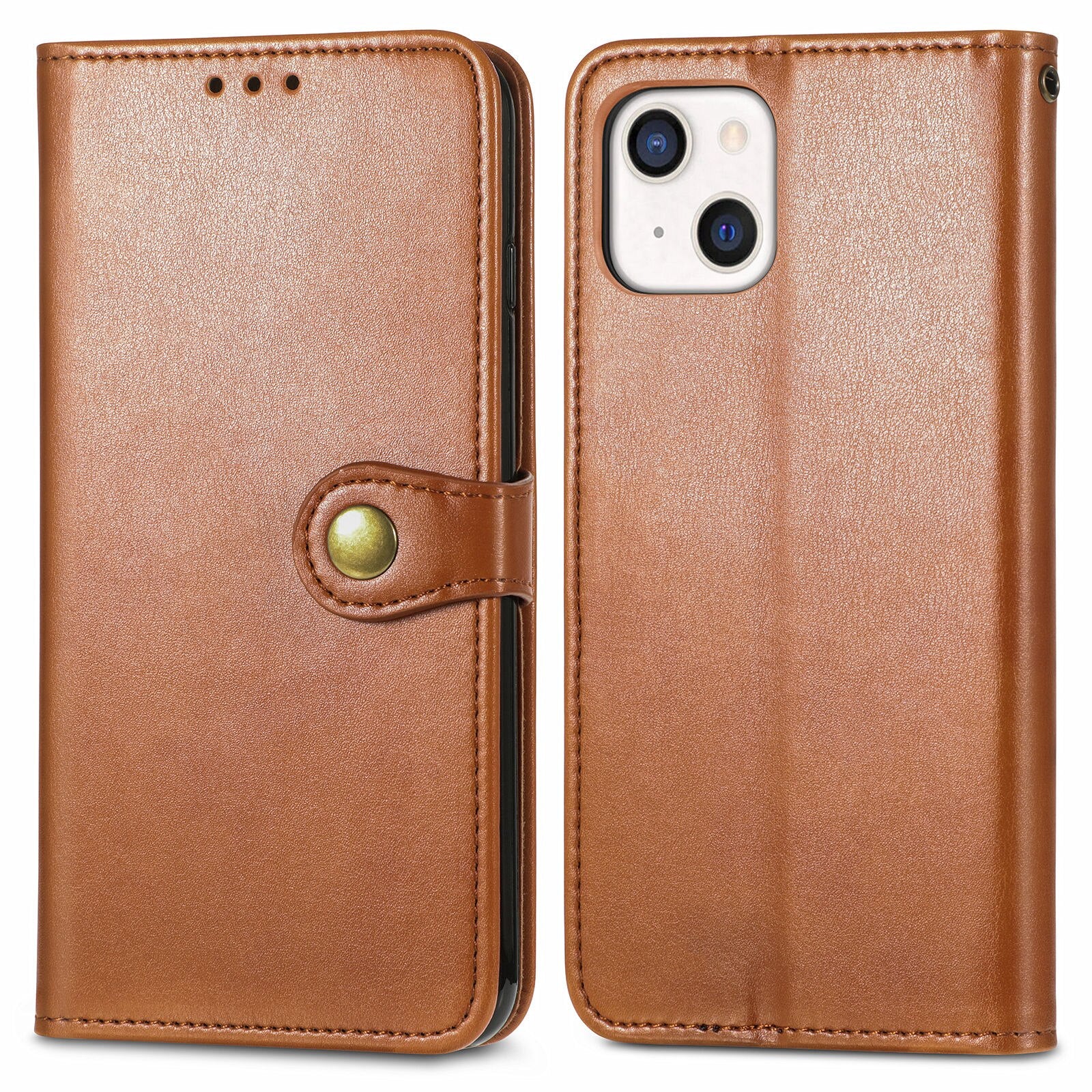 For iPhone 13 Pro Max, iPhone 13 Wallet Case (2021) PU Leather Folio Flip Cover Credit Card Holder Protective Book Folding Case - 380230 for iPhone 13 / Brown / United States Find Epic Store