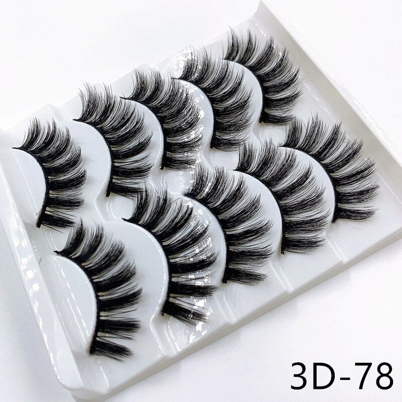 5 pairs 3d mink lashes handmade 3d lashes natural eye lashes makeup lashes extension - 200001197 3D-78 / United States Find Epic Store