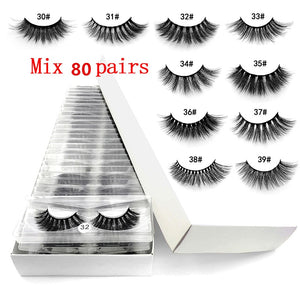 Wholesale Eyelashes/ 10/50/100 Pieces of 3d Mink Natural Eyelashes - 200001197 80 pairs / United States Find Epic Store