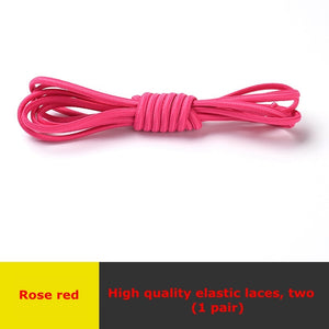 Semicircle Shoelaces Elastic Kids Adult Safety No Tie Shoelace Suitable For All Kinds Of Shoes Leisure Sneakers Lazy Laces - 3221015 Rose red / United States / 100cm Find Epic Store