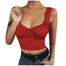 Sleeveless Cotton Bustier Unpadded Bandeau Crop Top - 200000790 Red / S / United States Find Epic Store