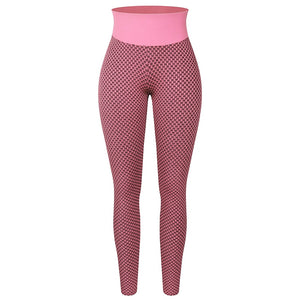 Women's High Waist Yoga Pants Tummy Control Workout Ruched Butt Lifting Stretchy Leggings Textured Booty Tights - 200000614 Pink / S / United States Find Epic Store