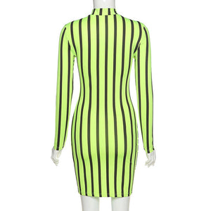 Women Long Sleeve Neon Color Fashion Dress - 200000347 Find Epic Store