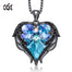Fashion Angel Wings Heart Shape Pendant Necklace with Purple Crystal for Women Fashion Jewelry Valentine's Day Gifts - 200000162 Purple Black / United States / 40cm Find Epic Store
