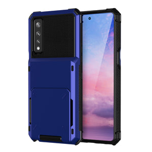 Business Armor Slide Wallet Card Slots Holder Cover for LG Stylo 7 4G 5G Case Phone Cases Armor Slide Card Case For LG Stylo 7 - 380230 for LG Stylo 7 4G / Blue / United States Find Epic Store