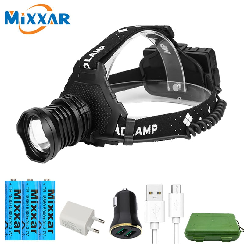 ZK20 LED/ Powerful/Bike Headlight/Headlamp/Torch 18650 Battery for Hunting/Fishing/Camping Lantern LED Rechargeable Waterproof - 39050301 Find Epic Store