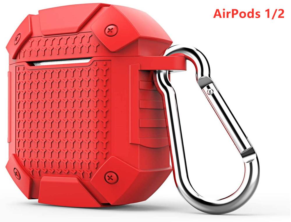 For Airpods Pro-2-1 Accessories Silicone Luxury Armor earpods aipods airpods2 Air pods protector cover for Apple Airpods case - 200001619 United States / 1-2 red Find Epic Store