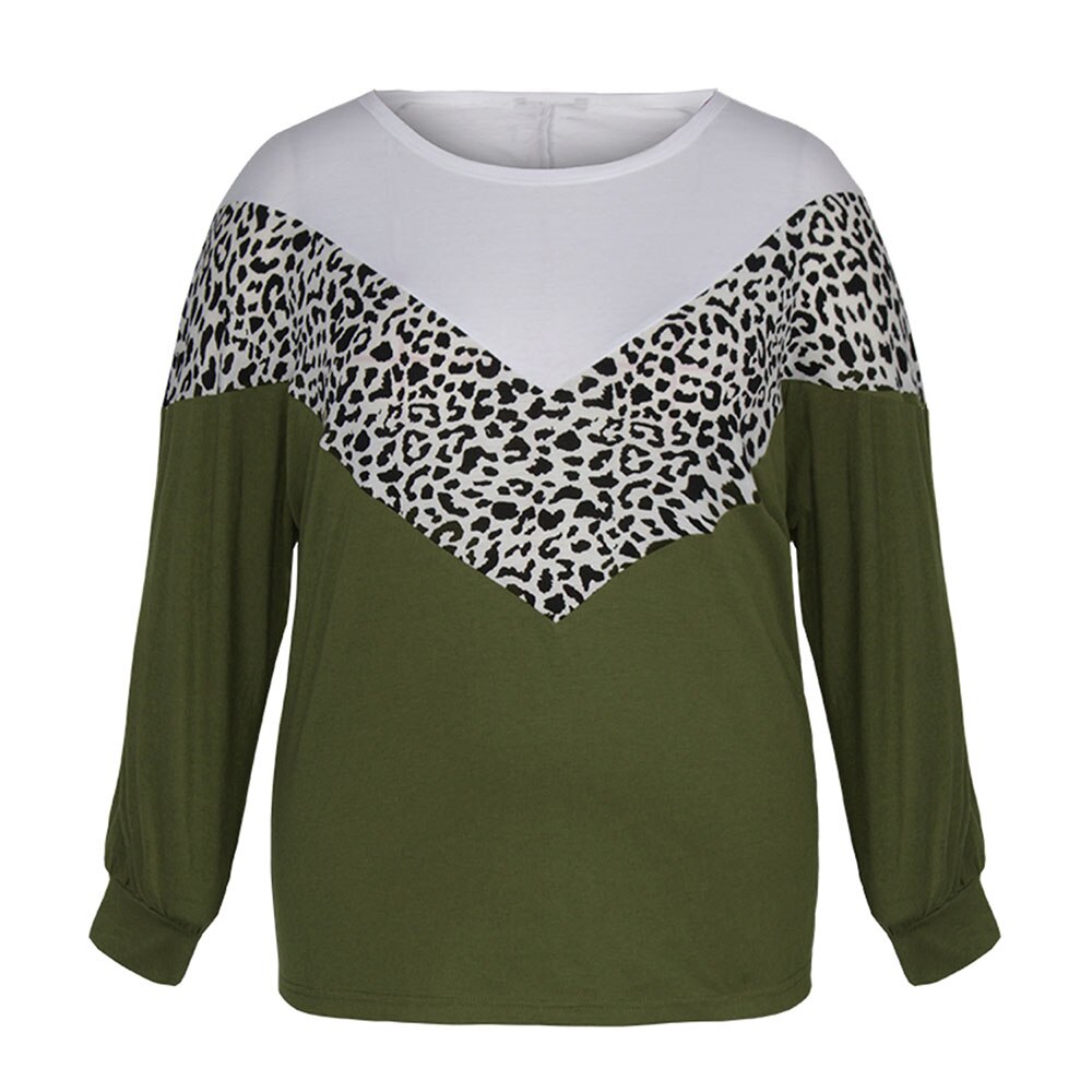 4XL Leopard Printed Plus Size Long Sleeve T-Shirt - 200000791 green / XL / United States Find Epic Store