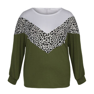 4XL Leopard Printed Plus Size Long Sleeve T-Shirt - 200000791 green / XL / United States Find Epic Store