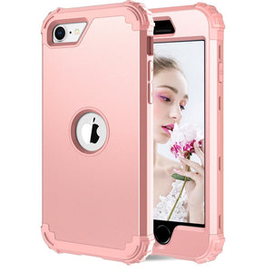 For iPhone SE (2020) for iPhone 4.7 SE Cases,Hard PC+Soft Silicone 3-Layers Hybrid Full-Body Protect Popular Covers - 380230 for iPhone SE (2020) / Rose / United States Find Epic Store