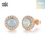 Fashionable Luxury Red Color Crystal Round Shape Stud Earrings - 200000171 Opal Gold / United States Find Epic Store