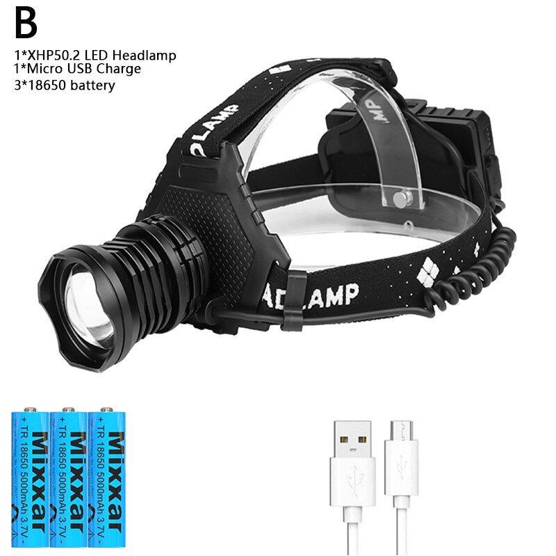 ZK20 LED/ Powerful/Bike Headlight/Headlamp/Torch 18650 Battery for Hunting/Fishing/Camping Lantern LED Rechargeable Waterproof - 39050301 Option B XHP50 / United States Find Epic Store
