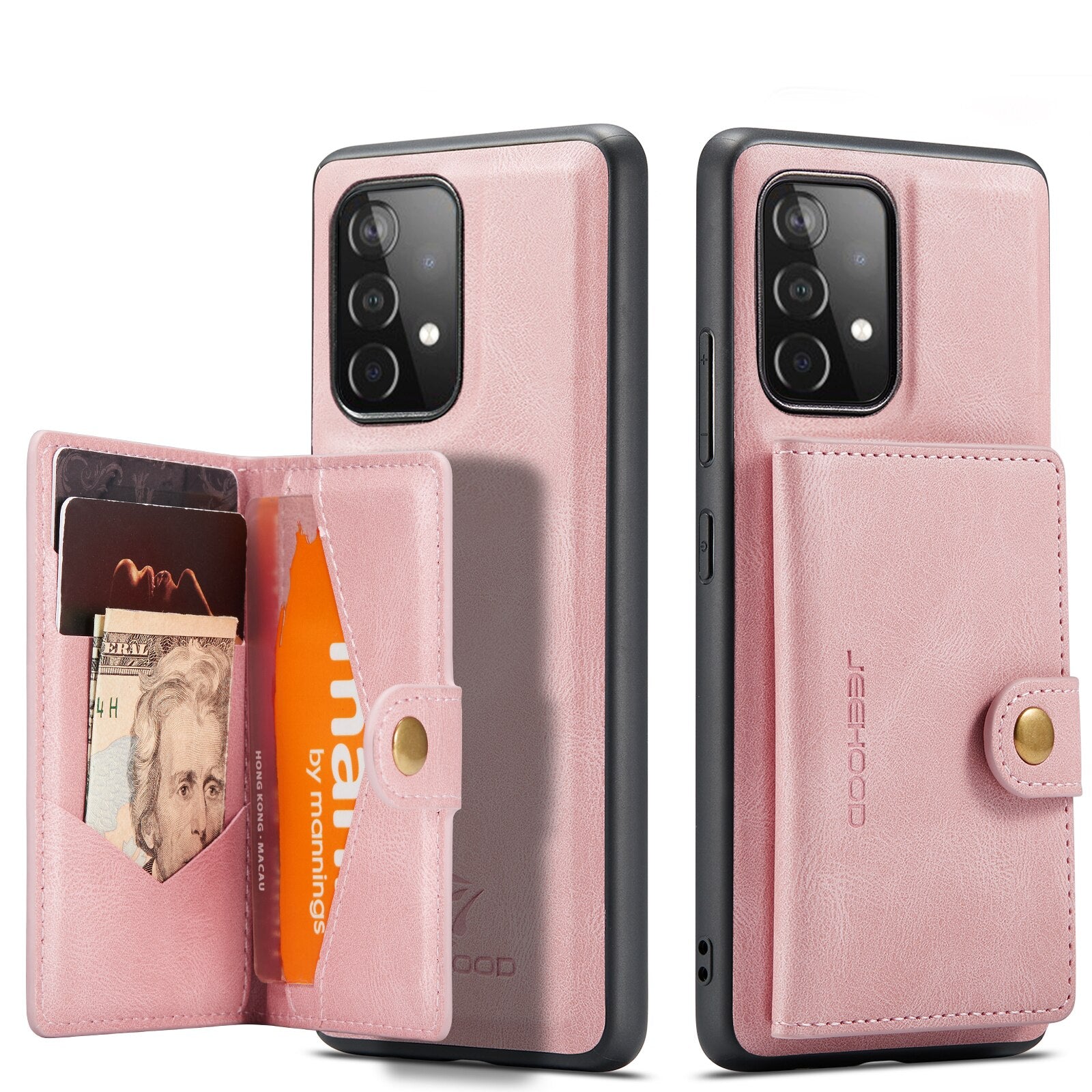 Magnetic Case For Samsung Galaxy A52 A72 5G S21 Ultra Plus Leather Wallet Card Solt Bag Case For Samsung S21+ Ultra A52 A72 5G - 380230 For Samsung A52 5G / Pink / United States Find Epic Store