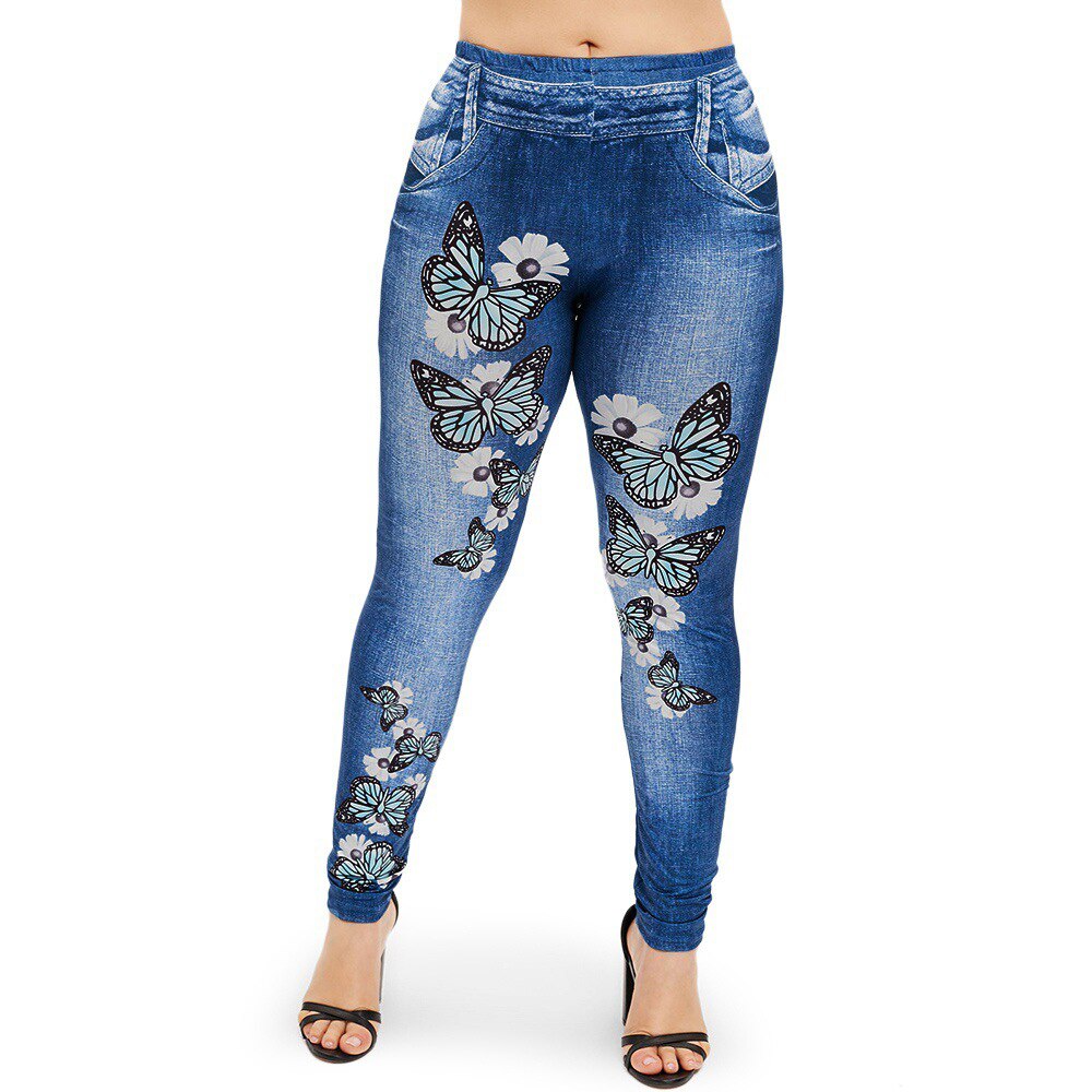 3XL Women Jeggings Imitation Jeans - 200000865 Dark Blue / L / United States Find Epic Store