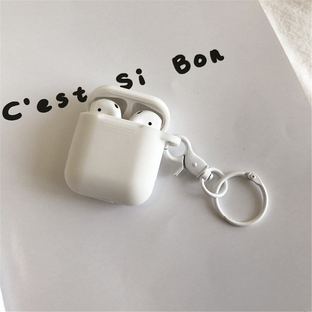 Silicone for Airpods Cases Cover Luxury Cute Airpods2 Earphone Protector Air Pods Accessories with Keychain for Airpods 2 1 Case - 200001619 United States / White Find Epic Store