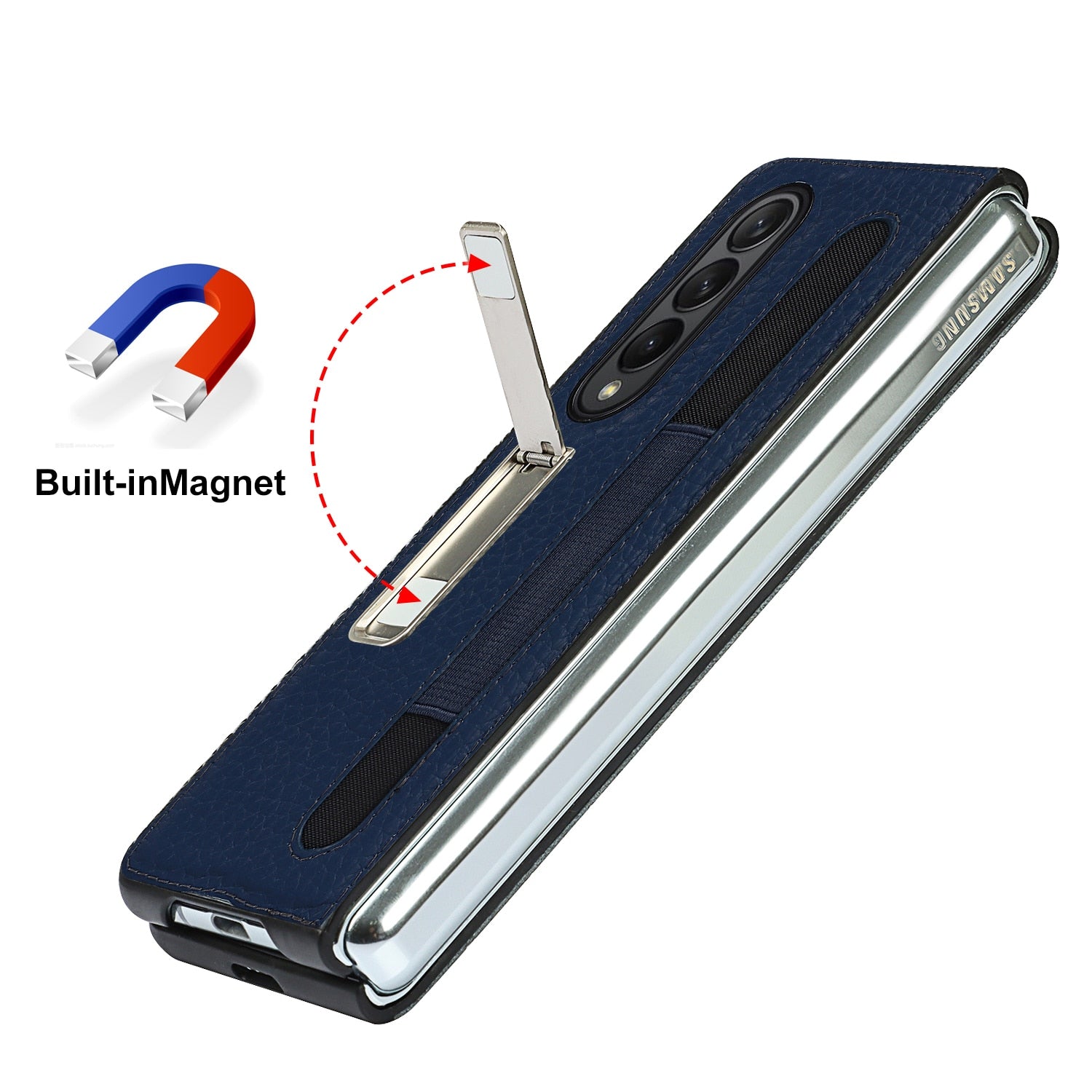 Genuine Leather for Galaxy Z Fold 3 5G W22 Case With S Pen Protective Cover For Samsung Galaxy Z Fold3 Case with Phone holder - 0 Find Epic Store