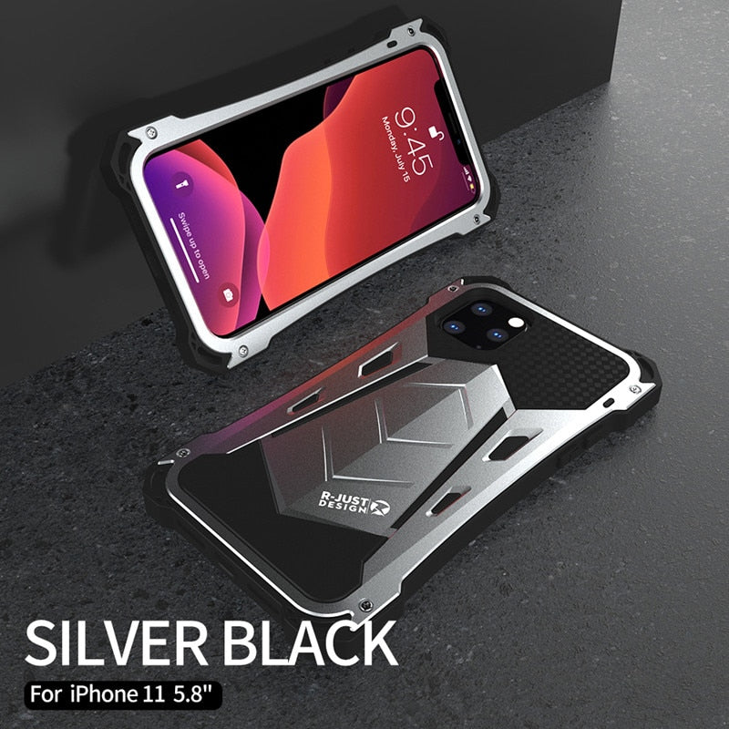 Aluminum Heavy Phone Cases for iPhone 6/6s/6 Plus/7/7 Plus/8/8 Plus/X/XR/XS/XS Max/SE(2020)/11/11 Pro/11 Pro Max - Shockproof Metal+Silicone Phone Cover - 380230 For iPhone X / Silver / United States|with Retail pack Find Epic Store