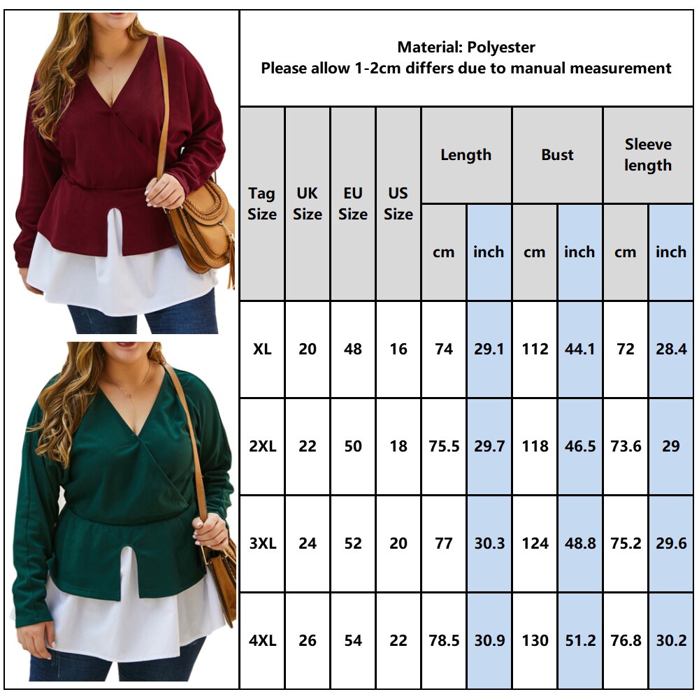 4XL Sexy V-neck Plus Size Long Sleeve Knitted Blouse - 200000346 Find Epic Store