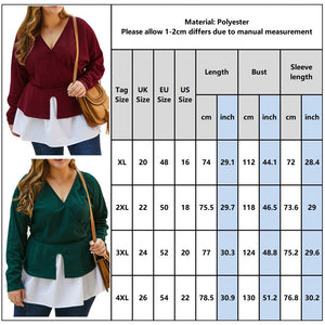 4XL Sexy V-neck Plus Size Long Sleeve Knitted Blouse - 200000346 Find Epic Store