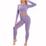 2pcs Seamless Women Yoga Workout Sportswear - 200002143 purple top pant / S / United States Find Epic Store