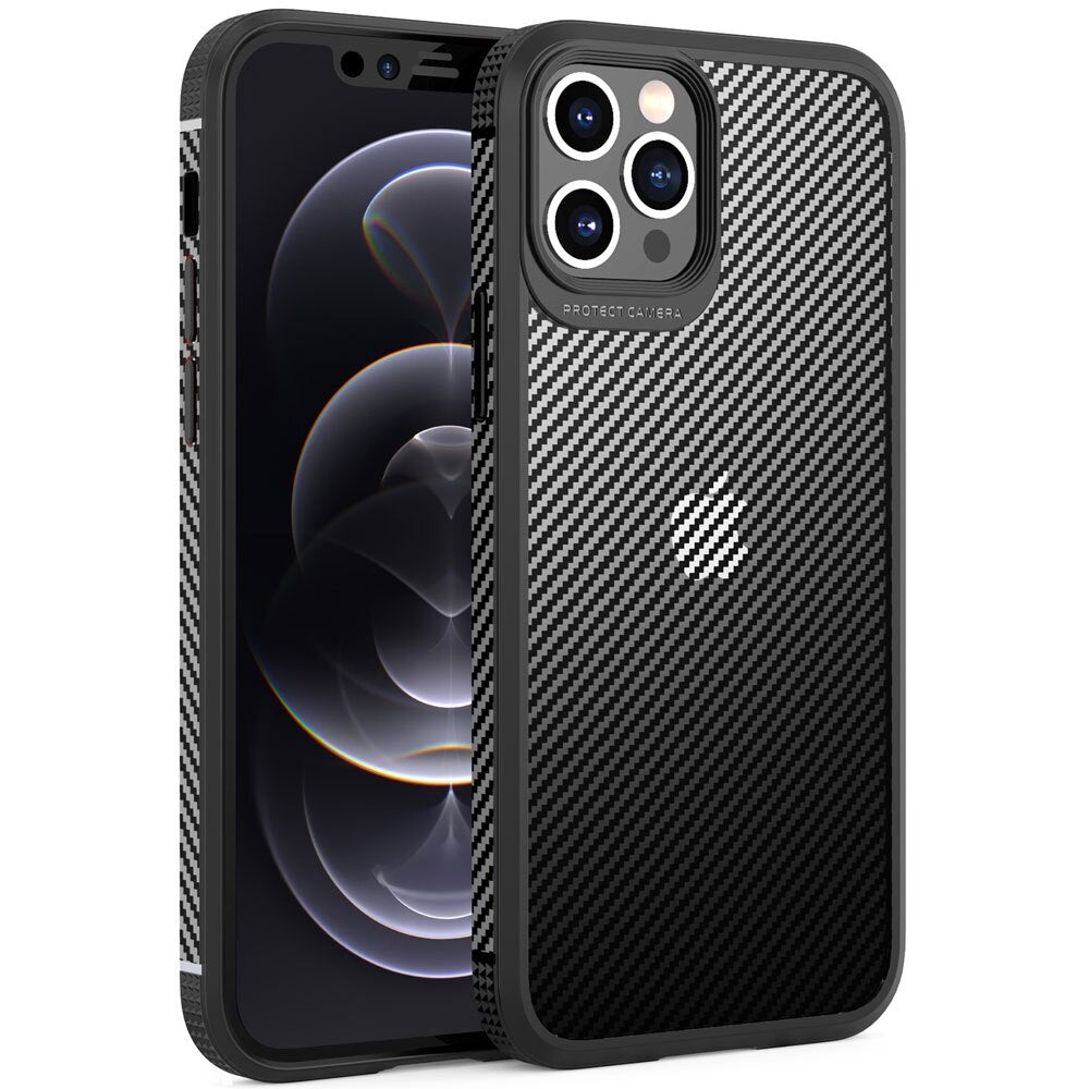 Case For Apple iPhone 13 11 12 Pro XS Max XR SE 2020 678 Plus Case with Carbon Fiber Pattern Anti Sweat and Fingerprint Shockproof - 380230 for iPhone X XS / black / United States Find Epic Store