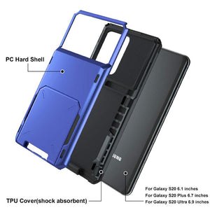 Armor Slide Wallet Cards Holder Phone Case For Samsung Galaxy A750/A8/A9/Note 8/Note 9/Note 20/Note 20 Ultra/S20/S20FE/S20 Ultra/S20 Plus Shockproof - 380230 Find Epic Store