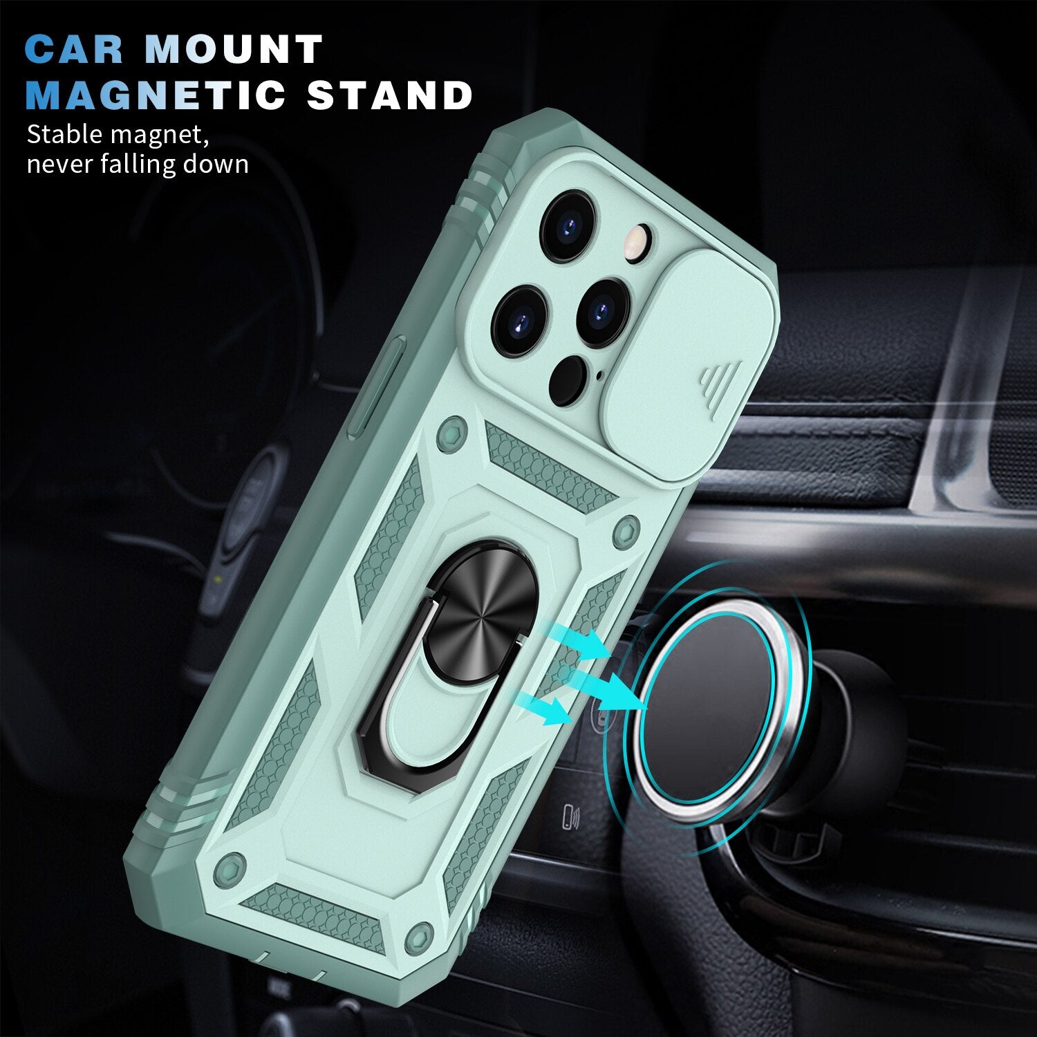 Case for iPhone 13 Pro Max 13 Pro Case with Magnetic Ring Kickstand and Camera Cover, Military Grade Shockproof Protective Case - 0 Find Epic Store