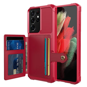 Car Magnetic PU Leather Wallet Phone Case for Samsung Galaxy Note 20 S10 S20 Ultra S9 Plus Note 10 Soft TPU Shockproof Cover - 380230 For Galaxy S9 / Red / United States Find Epic Store