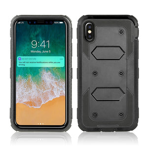 Heavy Duty Holster Belt Clip Shockproof Phone Case For iPhone 11 Pro Max XR X XS Max 360 Full Protective Screen Protector Cover - 380230 For iPhone X / Black--No Belt Clip / United States Find Epic Store