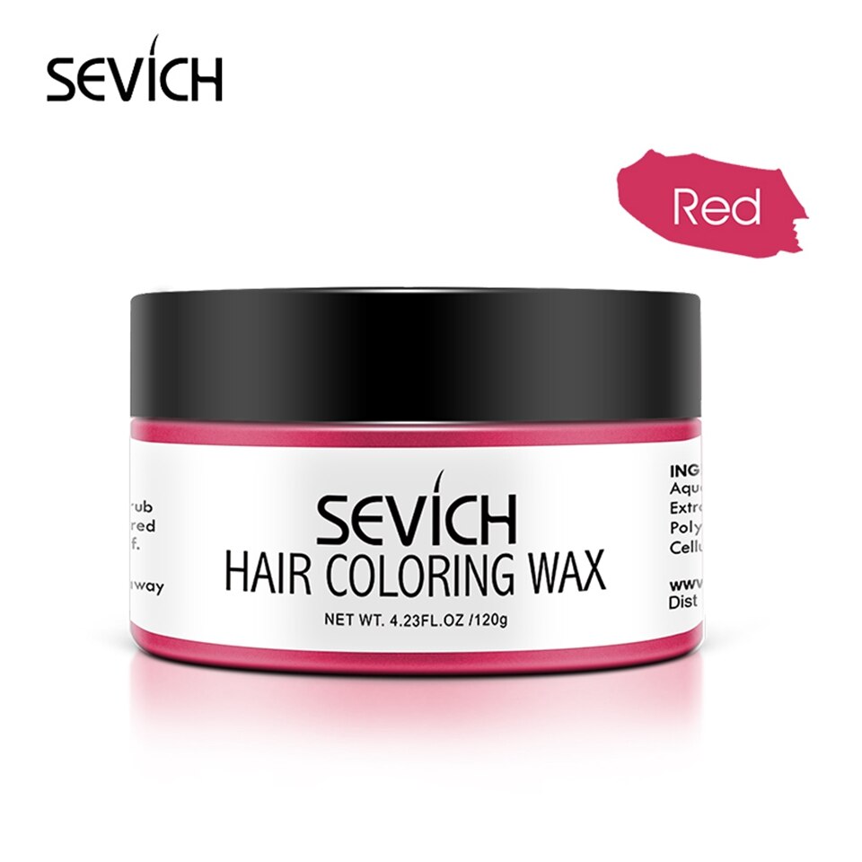 Sevich 9 Colors Hair Wax For DIY Disposable Hair Dye Grey/Brown Hair Color Wax Hair Styling Strong Hold Matte Hair Clay - 200001173 United States / Red-120g Find Epic Store