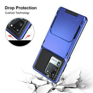 Armor Slide Wallet Cards Holder Phone Case For Samsung Galaxy A750/A8/A9/Note 8/Note 9/Note 20/Note 20 Ultra/S20/S20FE/S20 Ultra/S20 Plus Shockproof - 380230 Find Epic Store