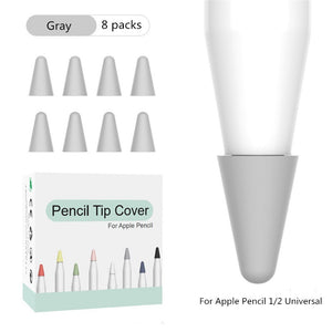 For Apple Pencil 8 pcs Silicone Replacement Tip Case for Apple Pencil 1 2 Touchscreen Stylus Pen Case Nib Protective Cover Skin - 200001095 Gray / United States Find Epic Store