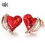 Women Gold Earrings Jewelry Embellished with Crystals Pink Angel Wings Heart Stud Earrings Fine Jewelry Gifts - 200000171 Red Gold / United States Find Epic Store