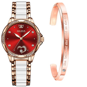 OLEVS Women Watch Set - 200363143 red with a box / United States Find Epic Store