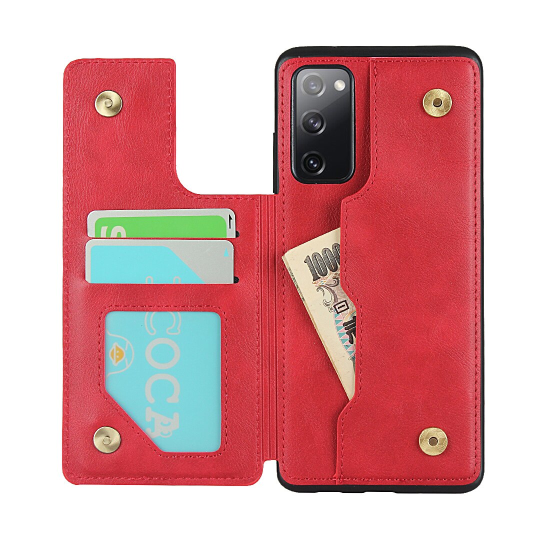 Flip Leather Case for Samsung Galaxy S20 FE A20 A30 A81 Note 10 Plus Note 20 Ultra Note 10 lite Wallet Cover Cases - 380230 For S20 FE / Red / United States Find Epic Store