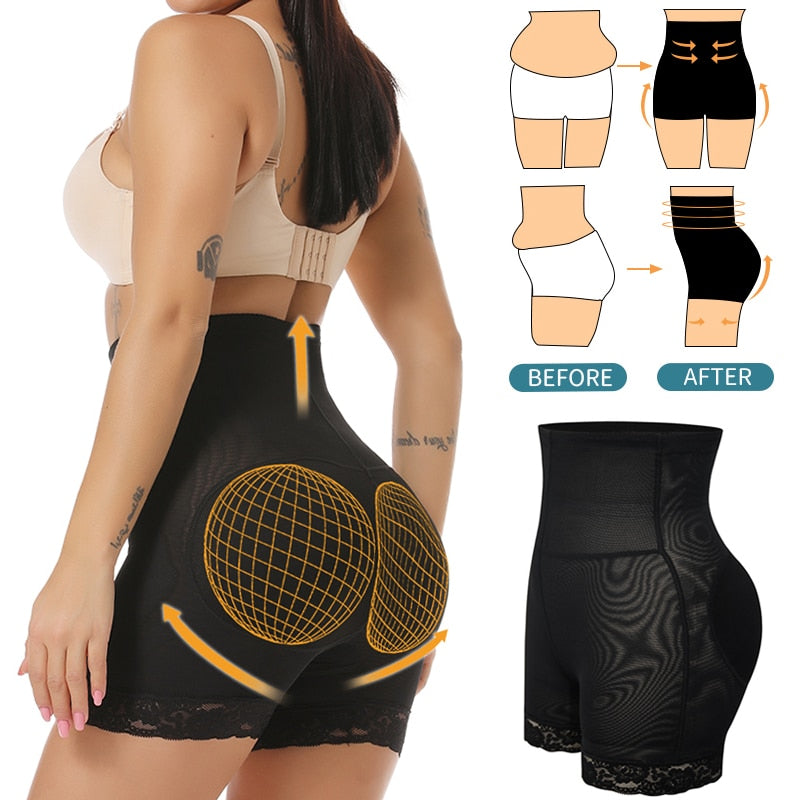 High Waist Shapewear Butt Lifter Booty Enhancer Waist Trainer Hip Pads Body Shaper Tummy Slimming Sheath Padded Panties Shorts - 31205 Find Epic Store