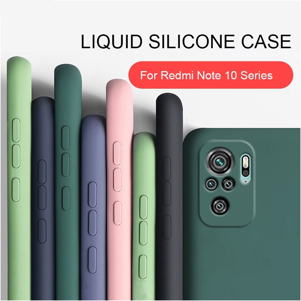 New Liquid Silicone Phone Case For Xiaomi Redmi Note 10 pro max 10s Original Camera Protective Soft Back Covers On Redmi Note10 - 380230 Find Epic Store