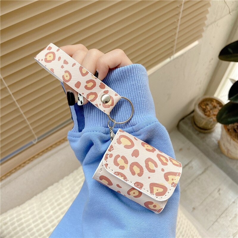 For AirPods Pro AirPod 3 (2020) Leather Case Womens Mens Cute Front Soft Unique Full Protector-Light Leopard for airpods Cases - 200001619 Find Epic Store