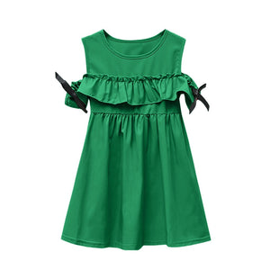 Girls Ruffles Ruched Solid Princess Dresses - 31110 Green / 2-3 Years / United States Find Epic Store