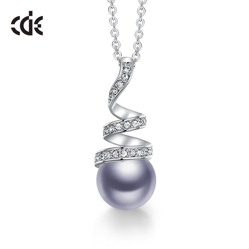 Original Design Embellished with Crystals White Pearl Geometric Pendant Necklace Jewelry for Wife Gift - 200000162 Lavender / United States / 40cm Find Epic Store