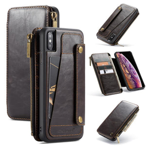 Wallet Case For iPhone 11 Pro 6s 7 8 Plus X XS XR MAX SE 2020 Zipper Wallet Leather Original Zipper Flip Wallet Leather - 380230 For iPhone 6 / Dark Brown / United States Find Epic Store