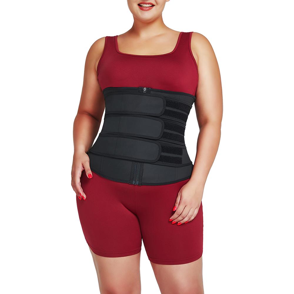 S-6XL Plus Size Women Latex Waist Trainer Body Shaper Hook Zipper Busters Waist Cincher Tops Slimming Shapewear Girdle - 31205 Black / S / United States Find Epic Store