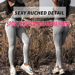 Women's Ruched Butt Lifting Yoga Pants High Waist Tummy Control Push Up Workout Leggings Textured Booty Tights - 200000614 Find Epic Store