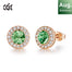 Fashionable Luxury Red Color Crystal Round Shape Stud Earrings - 200000171 Peridot Gold / United States Find Epic Store
