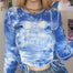 Y2K Fashion Tie Dye Drawstring Cropped Tops - 200000791 Find Epic Store