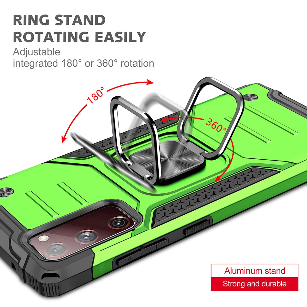 Green Case Color - Luxury Magnetic Shockproof Stand Case For Samsung Galaxy S21 S20 FE Plus S10E Note 20 Ultra A51 A71 5G A10 Ring Phone Case Cover - 380230 Find Epic Store