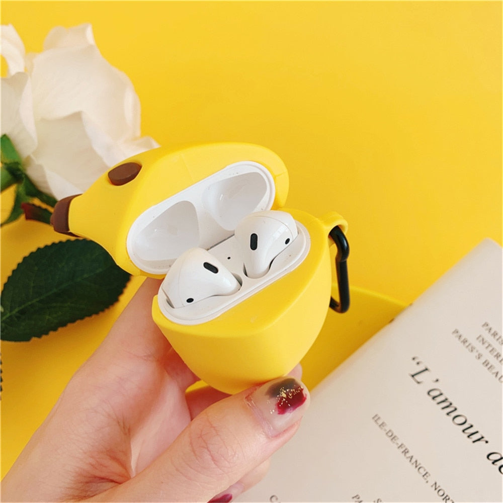 Case For AirPods Pro 2 1 Luxury 3D Cute Banana Airpod Earphone Protector Cover Accessories with Keychain For AirPods pro Case - 200001619 Find Epic Store