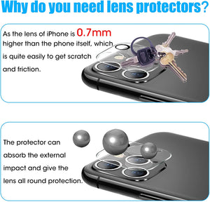 [2 Pack] for iPhone 12 Pro (6.1’’) 11 Pro Camera Lens Protector Screen Cover Tempered Glass, 9H Hardness Clear Scratch-Resistant - 200002107 Find Epic Store